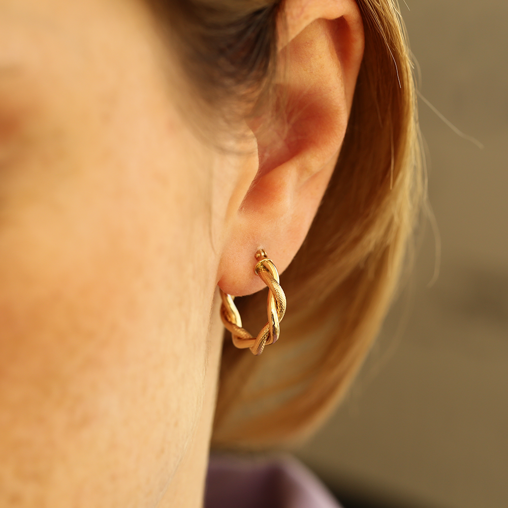 Corda New Yellow Gold Hoop Earring - 1