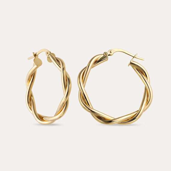 Corda Yellow Gold Hoop Earring - 5