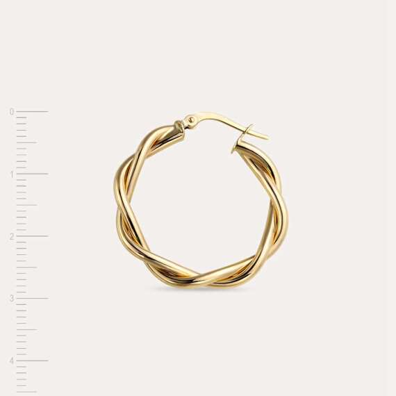 Corda Yellow Gold Hoop Earring - 4