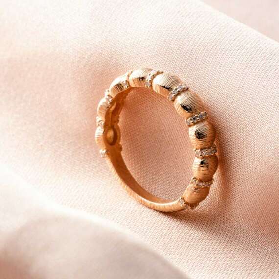 Core Matte 0.20 CT Diamond Rose Gold Ring - 8