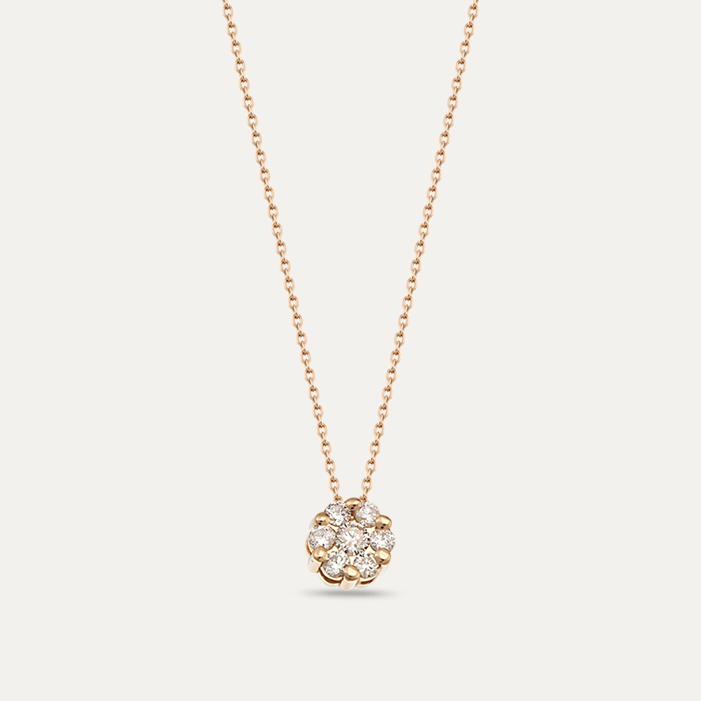 Coronet 0.16 CT Diamond Rose Gold Necklace - 1