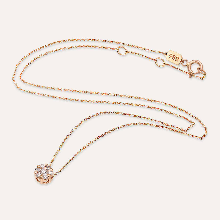Coronet 0.16 CT Diamond Rose Gold Necklace