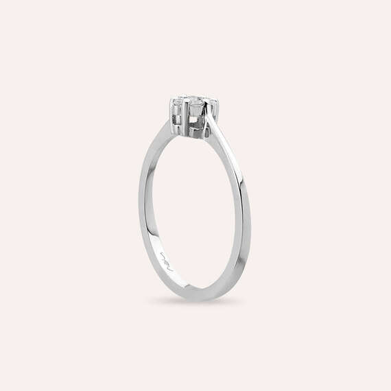 Coronet 0.16 CT Diamond White Gold Flower Ring - 6