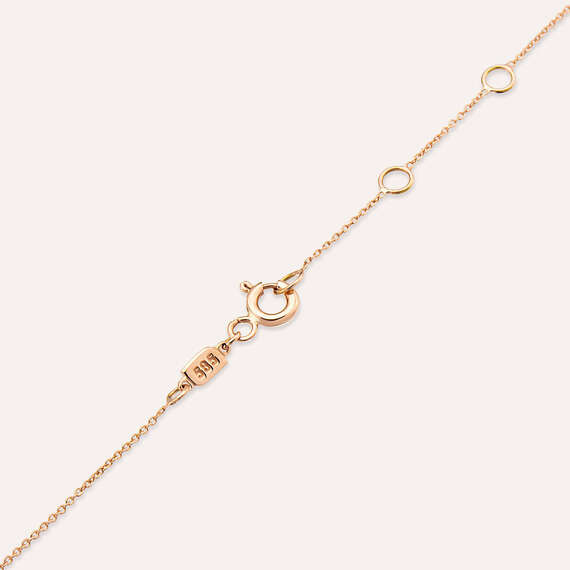 Coronet 0.18 CT Diamond Rose Gold Flower Necklace - 4