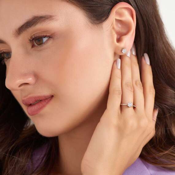 Coronet 0.26 CT Diamond White Gold Flower Earring - 3