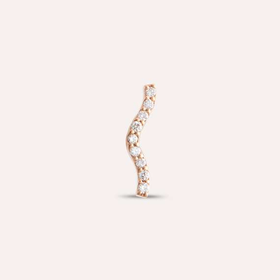 Crimp Rose 0.04 CT Diamond Mini Single Earring - 4