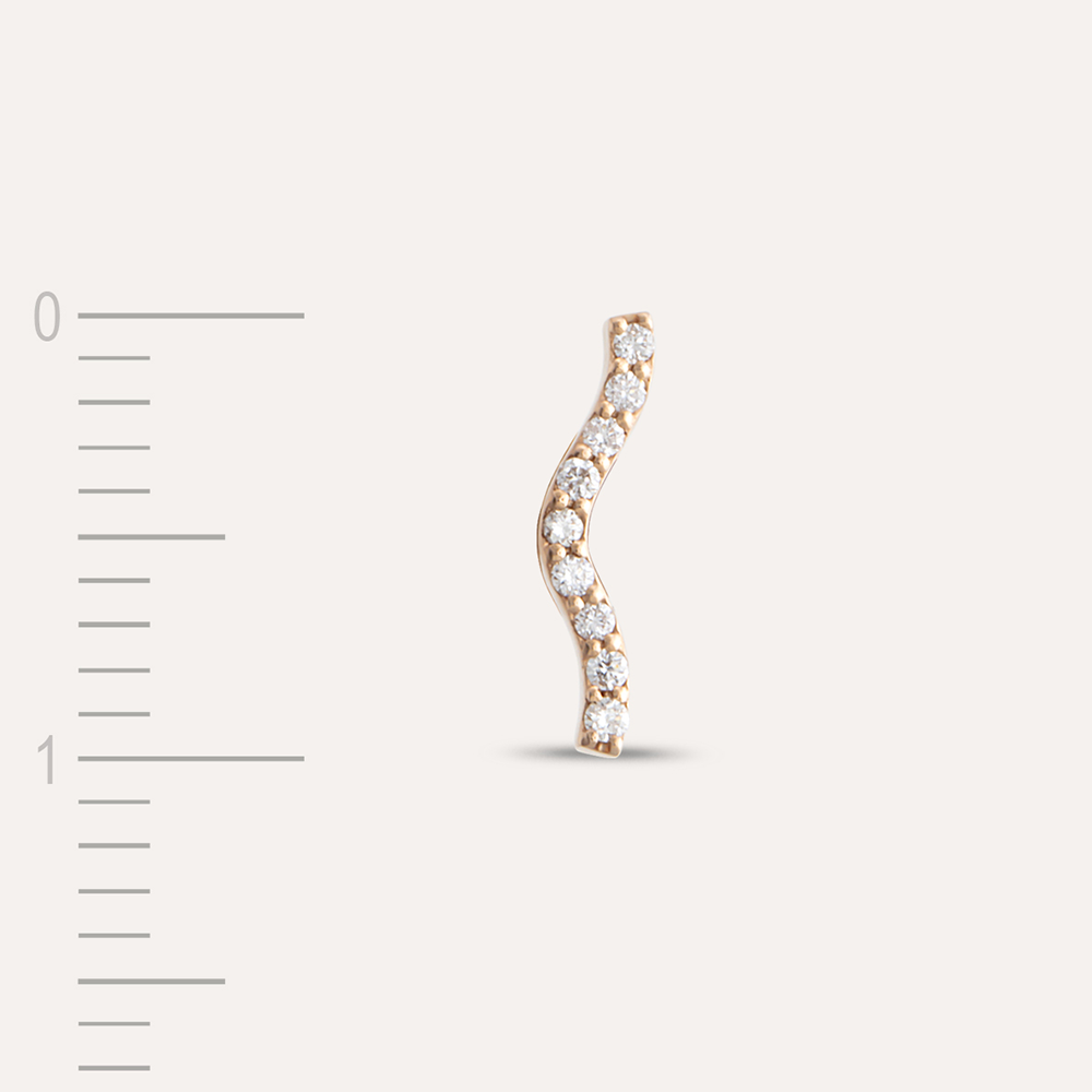 Crimp Rose 0.04 CT Diamond Mini Single Earring - 5