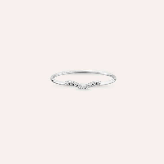 Crimp White 0.05 CT Diamond Ring - 5