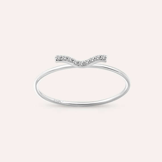 Crimp White 0.05 CT Diamond Ring - 1