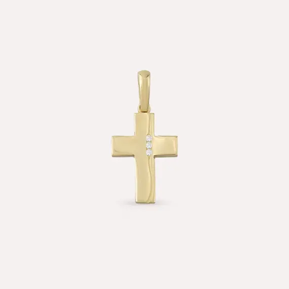 Cross Yellow Gold Pendant - 1