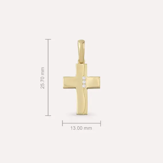 Cross Yellow Gold Pendant - 3