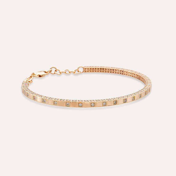 Cubes 0.30 CT Diamond Rose Gold Bracelet - 5