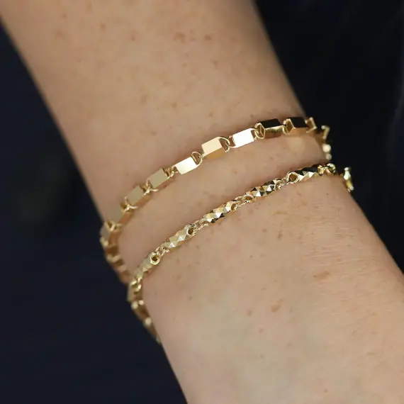 Cubic Yellow Gold Bracelet - 4