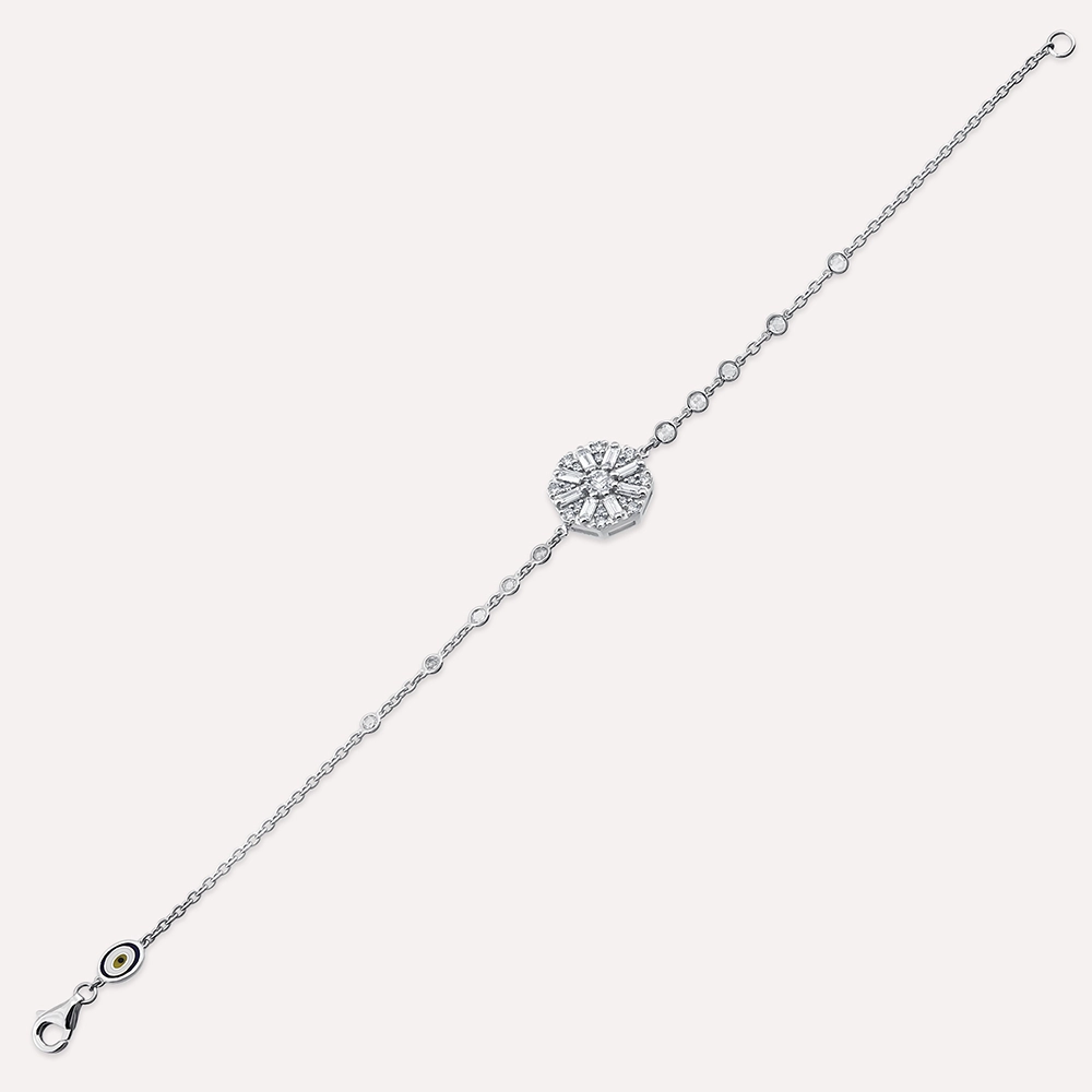 Curio 0.73 CT Baguette Cut Diamond and Rose Cut Diamond Bracelet - 6