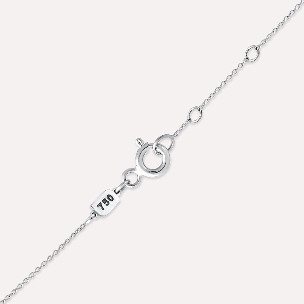 D Letter 0.11 CT Diamond White Gold Necklace - 4