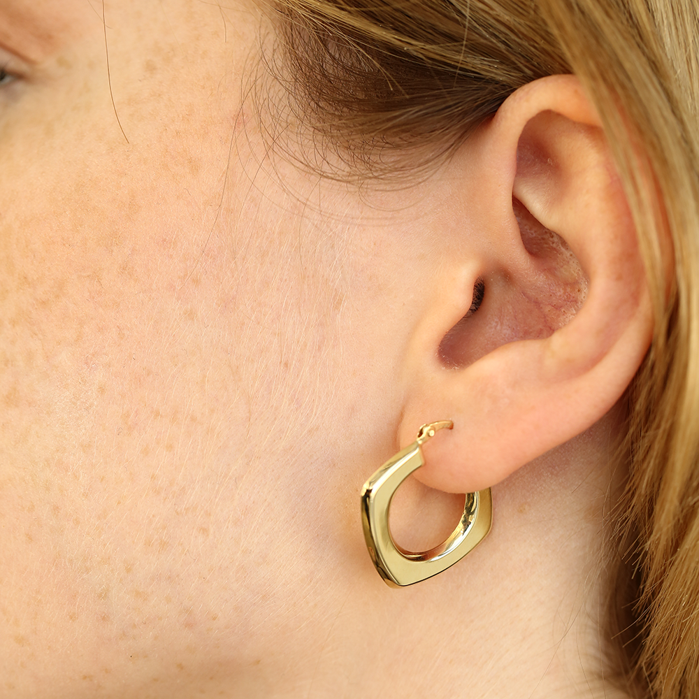 Dia Yellow Gold Hoop Earring - 1