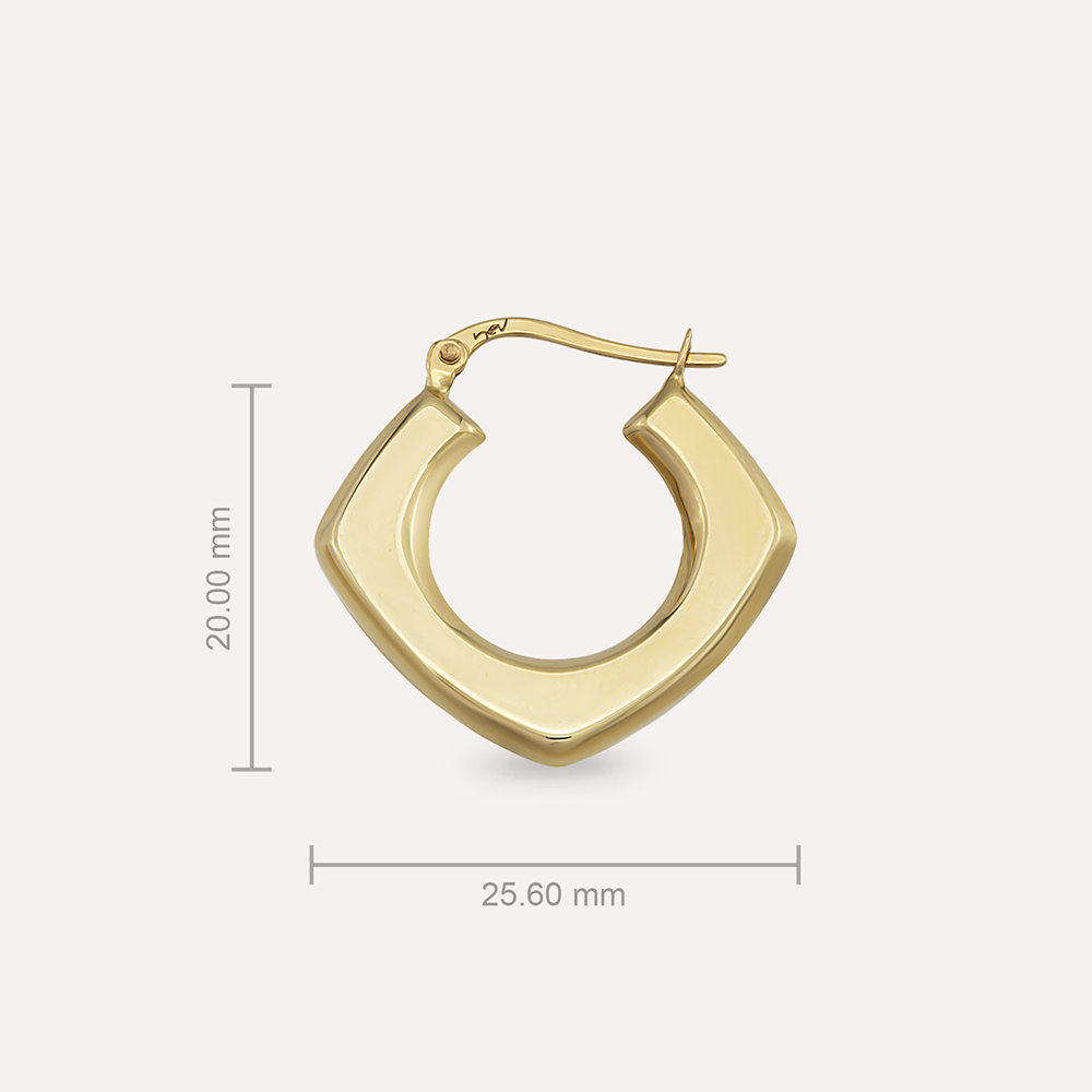 Dia Yellow Gold Hoop Earring - 3