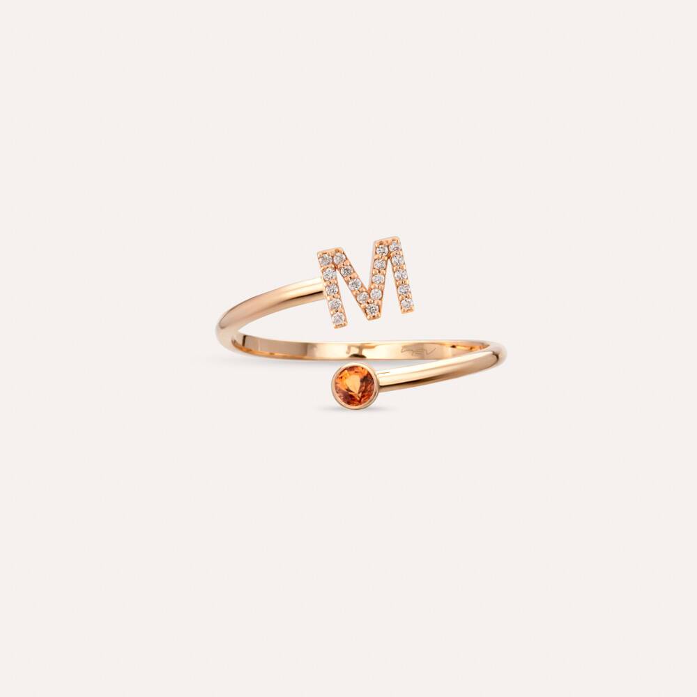 Cutout Flower Heart Letter Ring - The M Jewelers