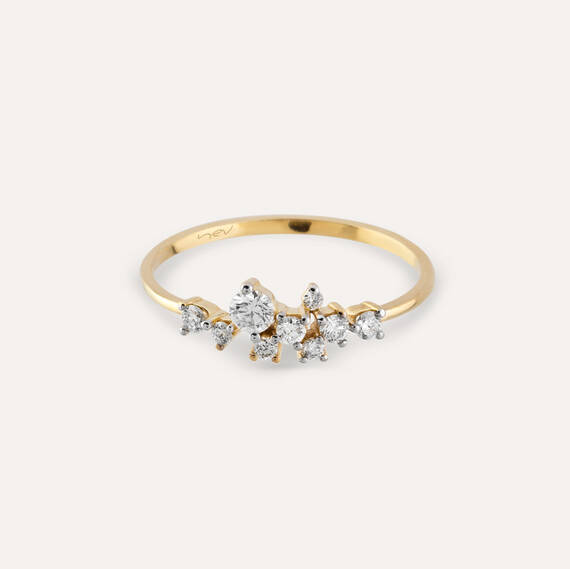 Jasmine Diamond Yellow Gold Ring - 6