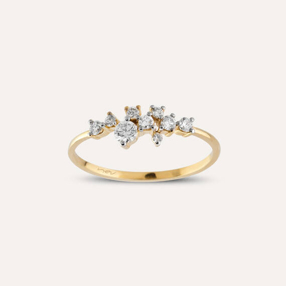 Jasmine Diamond Yellow Gold Ring - 1