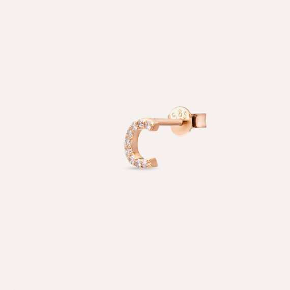Diamond Rose Gold C Letter Mini Single Earring - 3