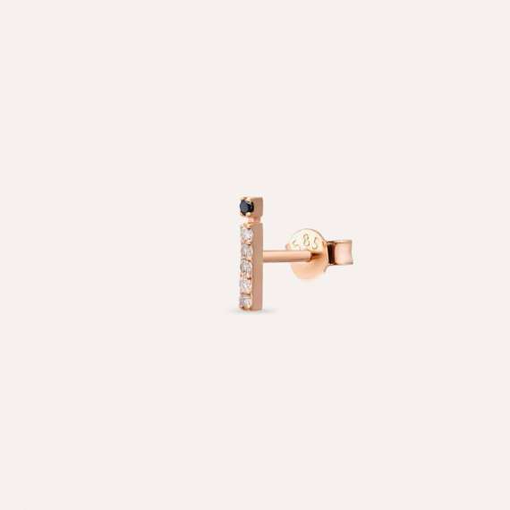 Diamond Rose Gold İ Letter Mini Single Earring - 3