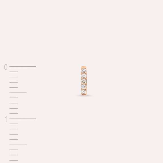 Diamond Rose Gold I Letter Mini Single Earring - 4