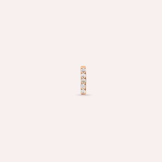 Diamond Rose Gold I Letter Mini Single Earring - 1