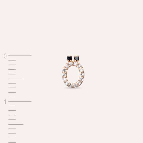 Diamond Rose Gold Ö Letter Mini Single Earring - 5