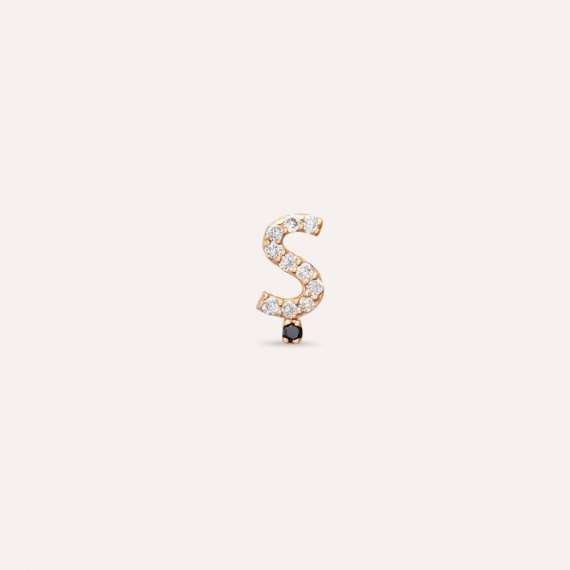 Diamond Rose Gold Ş Letter Mini Single Earring - 1