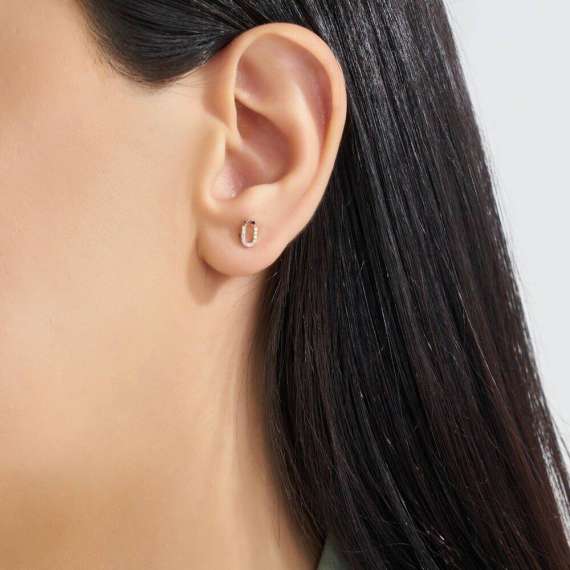 Diamond Rose Gold Ü Letter Mini Single Earring - 2