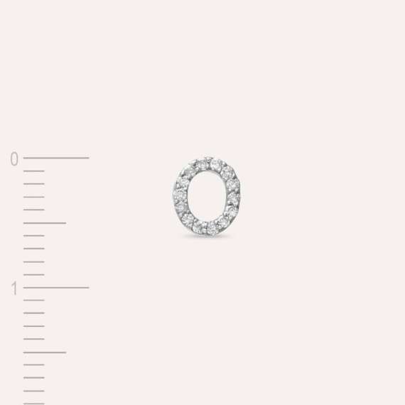 Diamond White Gold O Letter Mini Single Earring - 4
