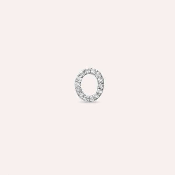 Diamond White Gold O Letter Mini Single Earring - 1