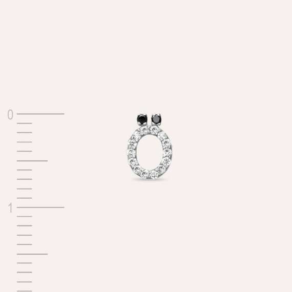 Diamond White Gold Ö Letter Mini Single Earring - 4