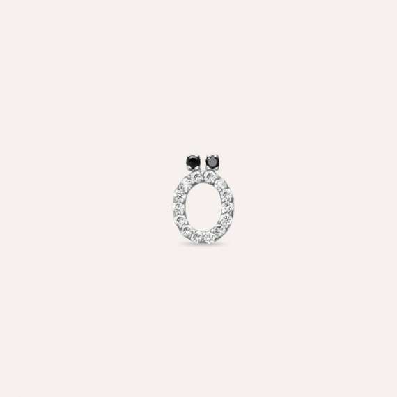 Diamond White Gold Ö Letter Mini Single Earring - 1