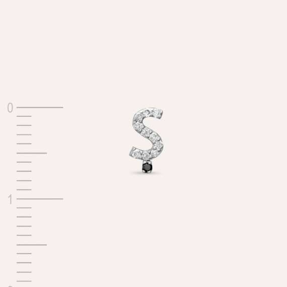 Diamond White Gold Ş Letter Mini Single Earring - 4