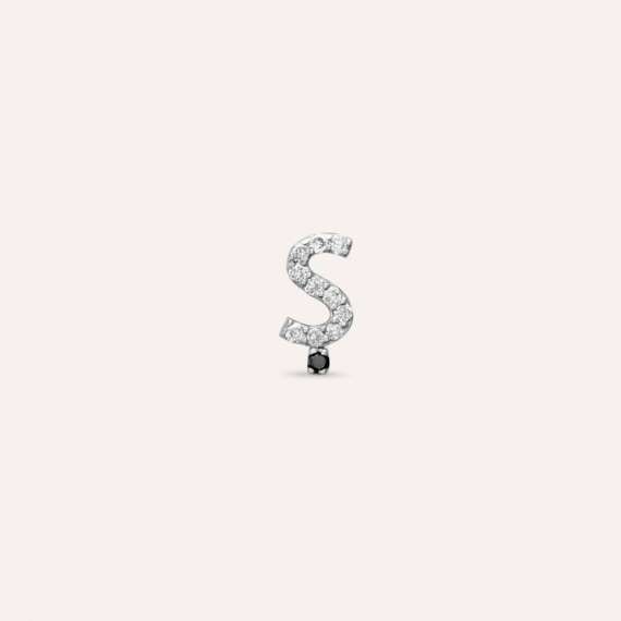 Diamond White Gold Ş Letter Mini Single Earring - 1