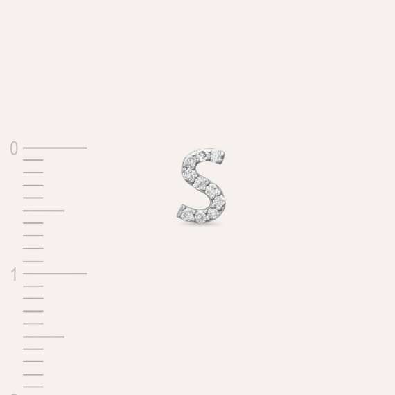 Diamond White Gold S Letter Mini Single Earring - 4