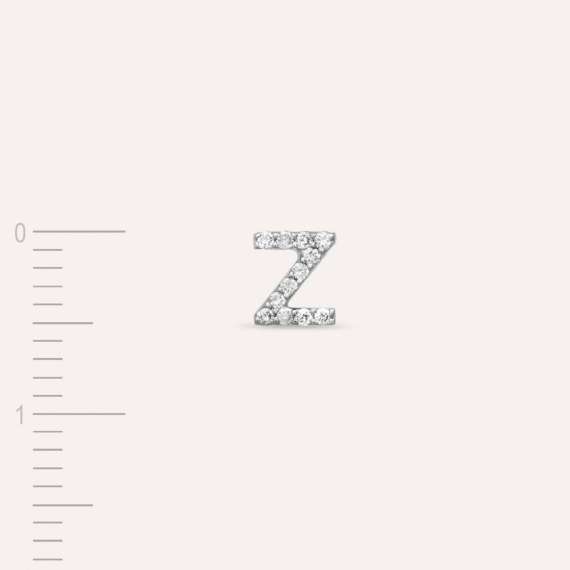 Diamond White Gold Z Letter Mini Single Earring - 6