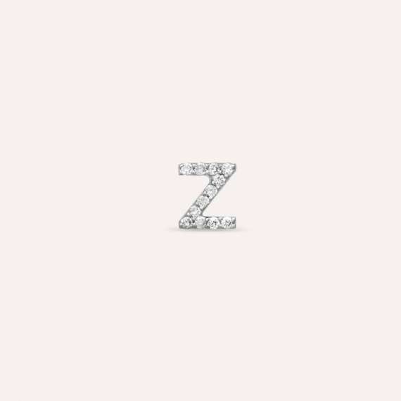 Diamond White Gold Z Letter Mini Single Earring - 1