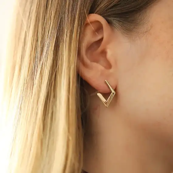 Diana Yellow Gold Earring - 2
