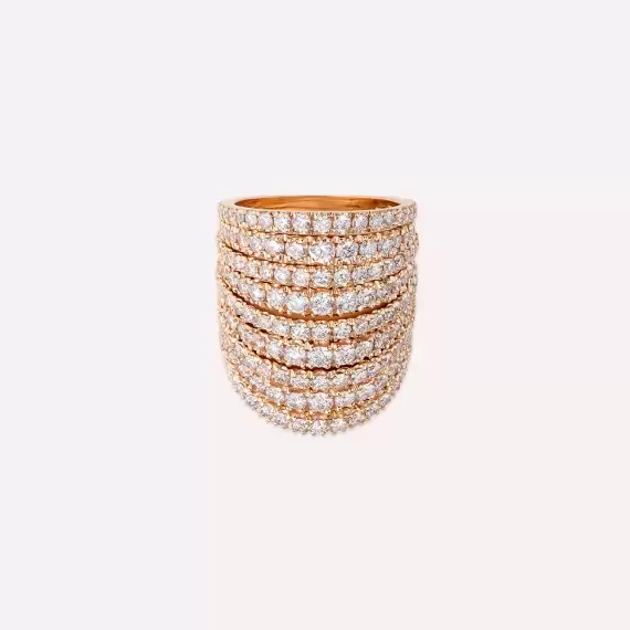Dione 3.97 CT Diamond Rose Gold Ring - 4