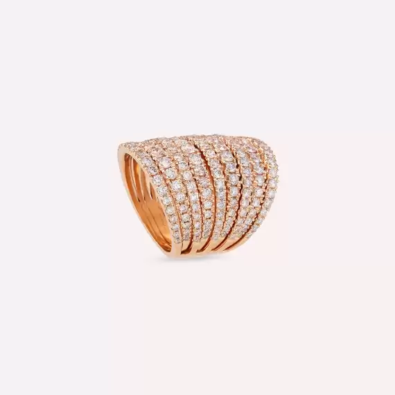 Dione 3.97 CT Diamond Rose Gold Ring - 5