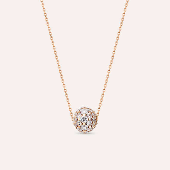 Disco 2.63 CT Diamond Rose Gold Sphere Pendant - 2