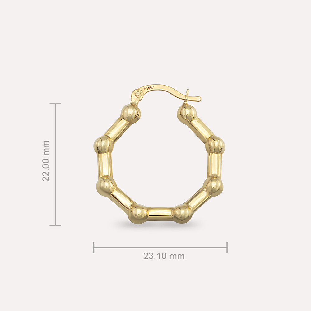 Dory Yellow Gold Hoop Earring - 3