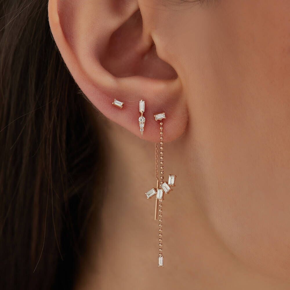 Dream 0.32 CT Baguette Cut Diamond Single Earring