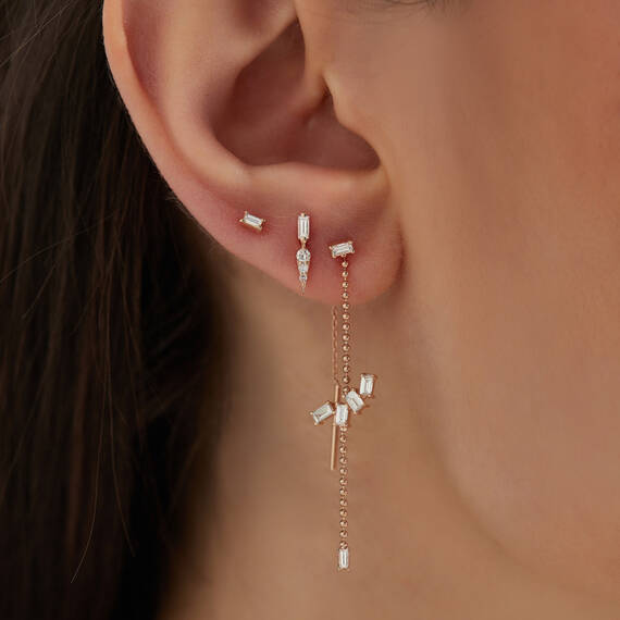 Dream 0.32 CT Baguette Cut Diamond Single Earring - 2