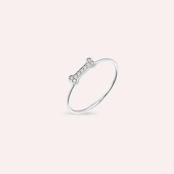 Droopy 0.06 CT Diamond White Gold Ring - 3