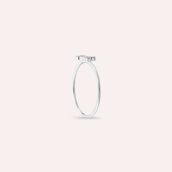Droopy 0.06 CT Diamond White Gold Ring - 5