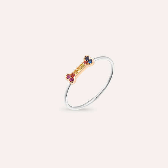 Droopy 0.08 CT Multicolor Sapphire Ring - 4